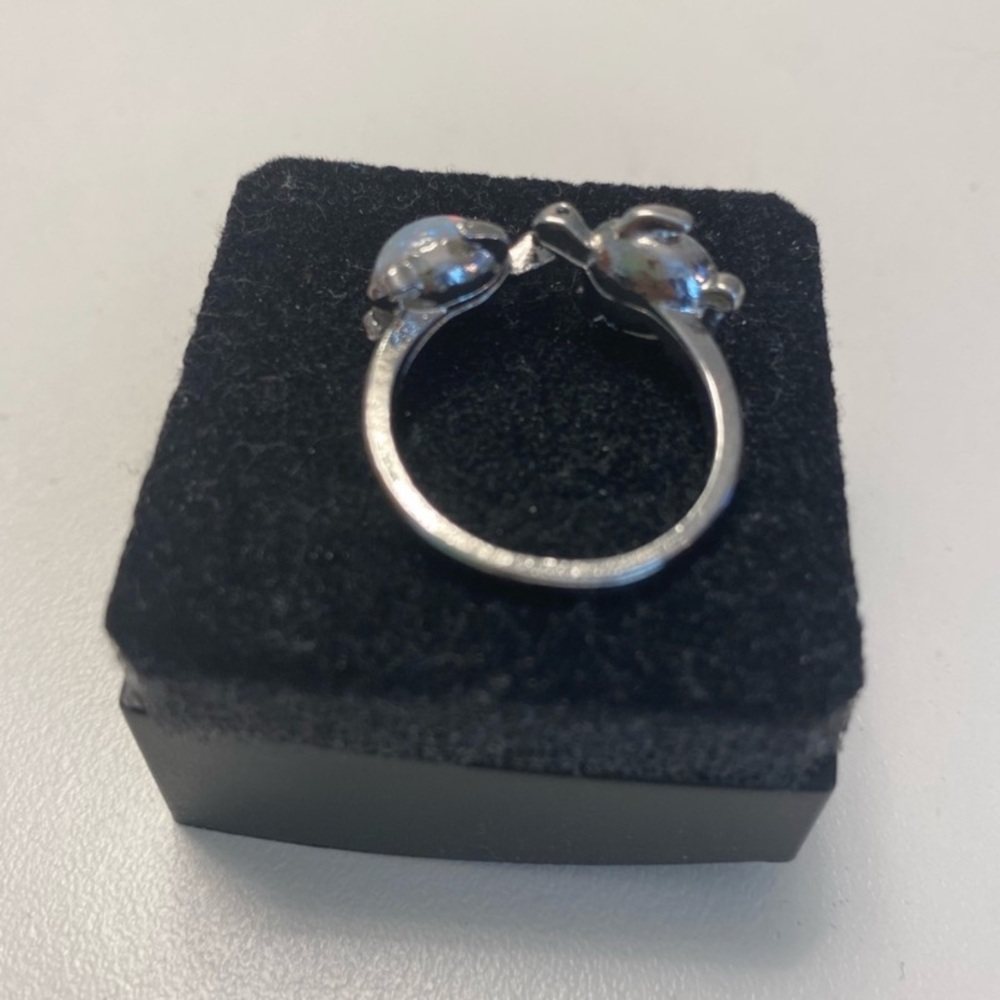 New Silver Turtle Opal Adjustable Ring - Engraved… - image 6